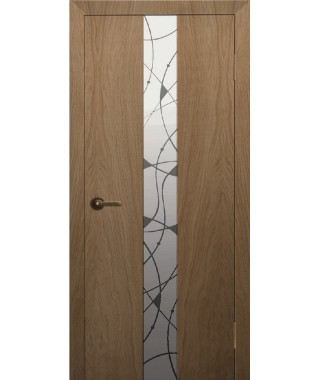 Дверь с ПВХ покрытием Экзотика ДЗ (Дуб Коньяк/зеркало"Экзотика")