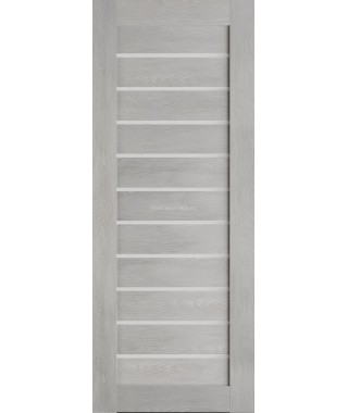 Дверь из экошпона Техно 12 Шале серый (белое стекло)