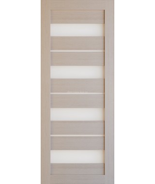 Дверь из экошпона Техно 15 Капучино (белое стекло)