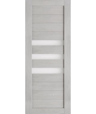 Дверь из экошпона Техно 7 Шале серый (белое стекло)