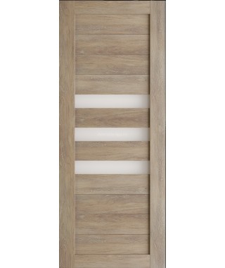 Дверь из экошпона Техно 7 Шале золотой (белое стекло)