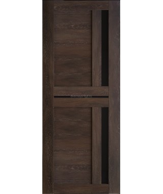 Дверь из экошпона Техно 9 Шале мореный (черное стекло)